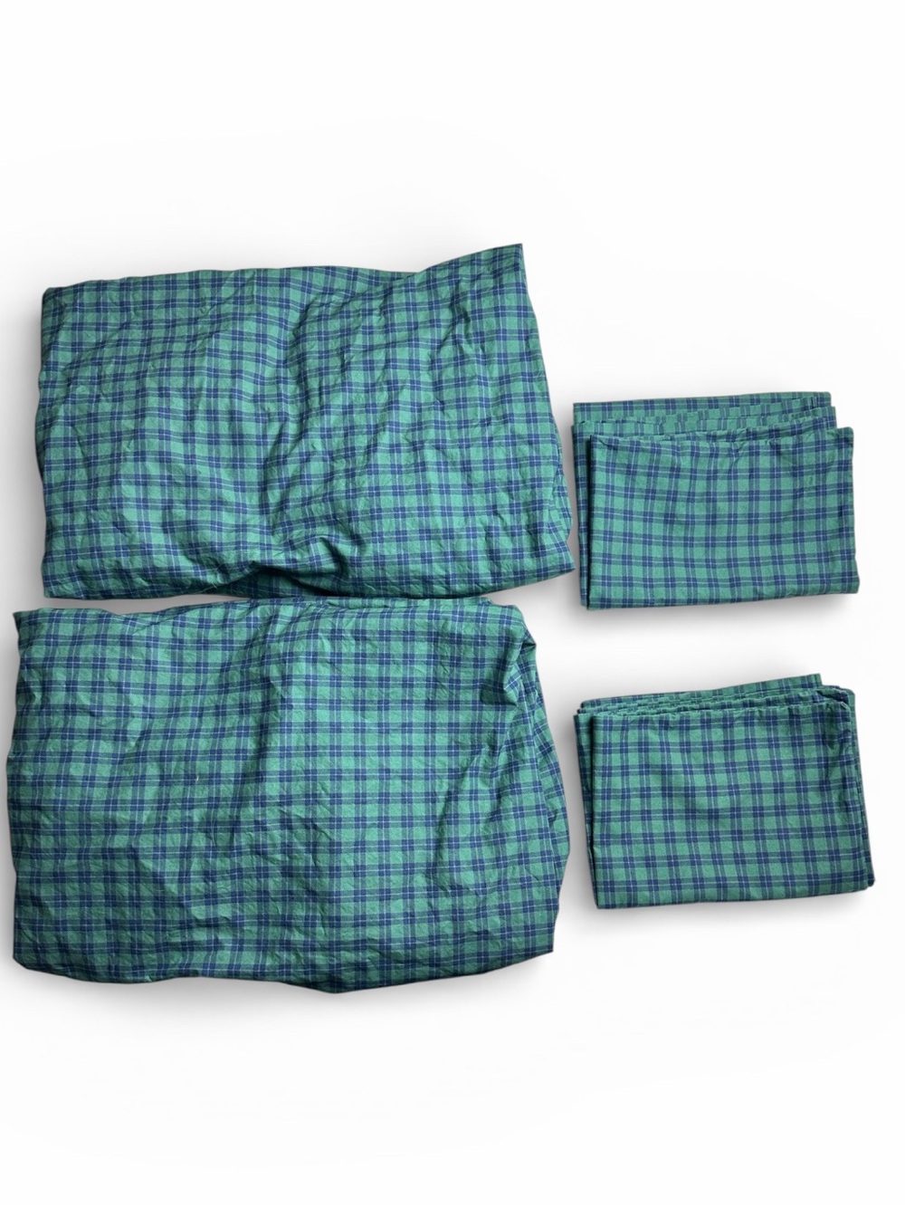 Ralph Lauren BlackWatch Tartan Plaid (2) Twin Fitted Sheets (2) Standard Cases